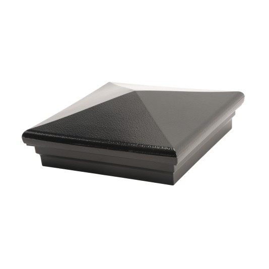 5" Sq. Neptune Downward Low Voltage LED Lighted Post Cap - Hammertone Black LMT-1646HB-3K