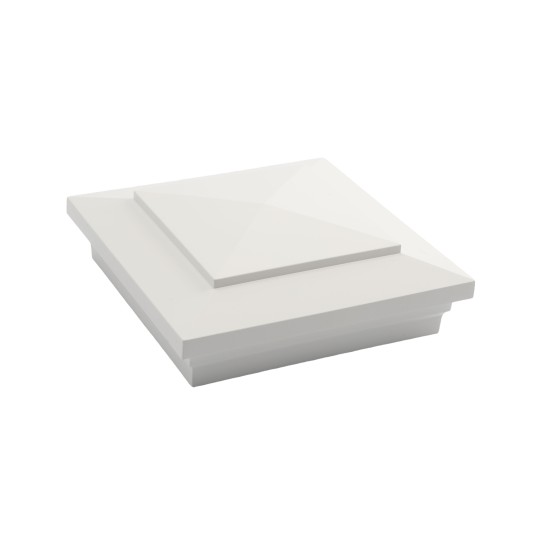 5" Sq. Cape May Downward Low Voltage LED Lighted Vinyl Post Cap for Vinyl Fence and Railing