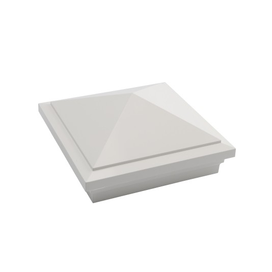 5" Sq. Haven Downward Low Voltage LED Lighted Vinyl Post Cap for Vinyl Fence and Railing (Cool White)