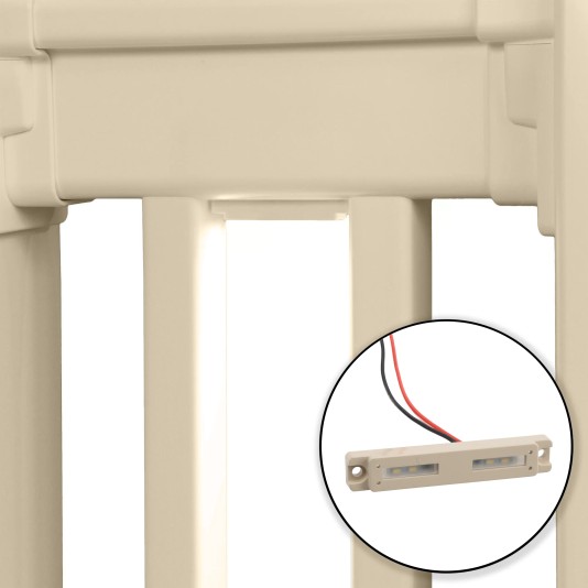 5K Low Voltage Under Rail LED Light 3" for Vinyl Fence and Railing (Cool White) Almond (Default)