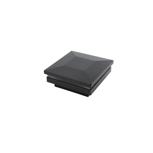 2 1/2" Sq. Ornamental Low Voltage LED Lighted Post Cap - 1749B-3K - Black