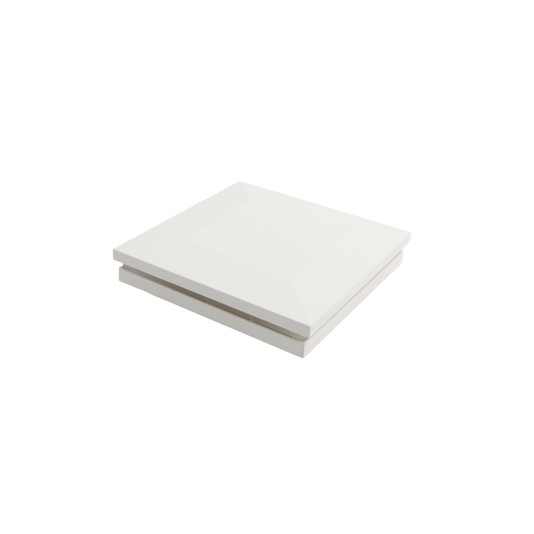 4 1/4" Sq. Ornamental Low Voltage LED Lighted Vinyl Post Cap For AZEK/TimberTech