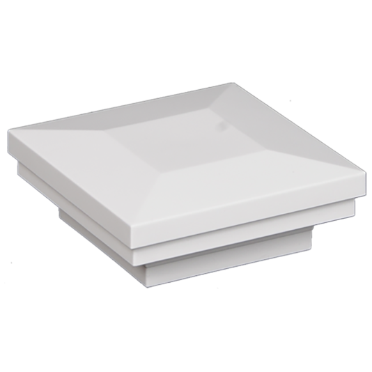 LMT 5" Sq. Ornamental Downward Low Voltage Light Post Cap (Almond)