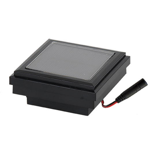  2" Sq. Ornamental Solar Vinyl Post Cap with Accessory Connection for Vinyl Fence and Railing (Black)