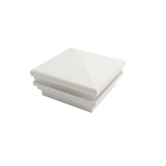 LMT 4" Sq. Neptune Halo Low Voltage LED Lighted Vinyl Post Cap - White 1833-LED-W-5K