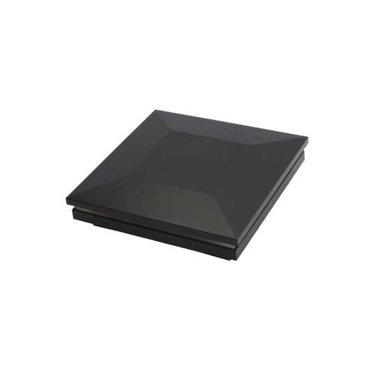 4" Sq. Haven Halo Low Voltage LED Lighted Post Cap - Hammertone Black LMT-1845-LED-HB-5K