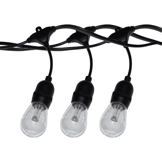 Bistro String Lights - 24' Long LED String Lights For Indoor/Outdoor Patio (Warm White) - LMT 1910-3K