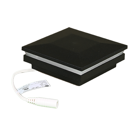 3.25" Sq. Ornamental Low Voltage Post Cap with RGB Lighting & 2 Way Splitter | White