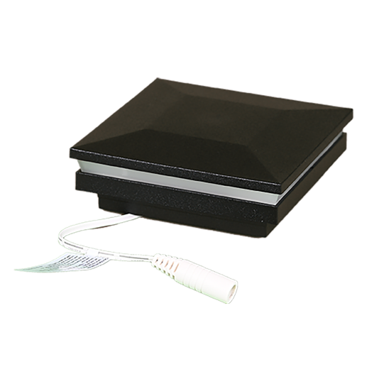 3.5" Sq. Ornamental Low Voltage Post Cap with RGB Lighting & 2 Way Splitter | Black