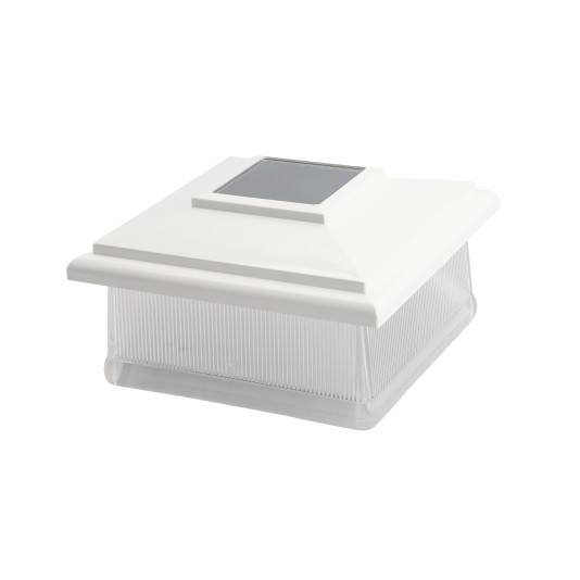 LMT 5" Sq. Classic Solar Light Post Cap (White) (Default)