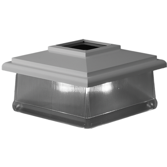 LMT 5" Sq. Classic Solar Light Post Cap (White)