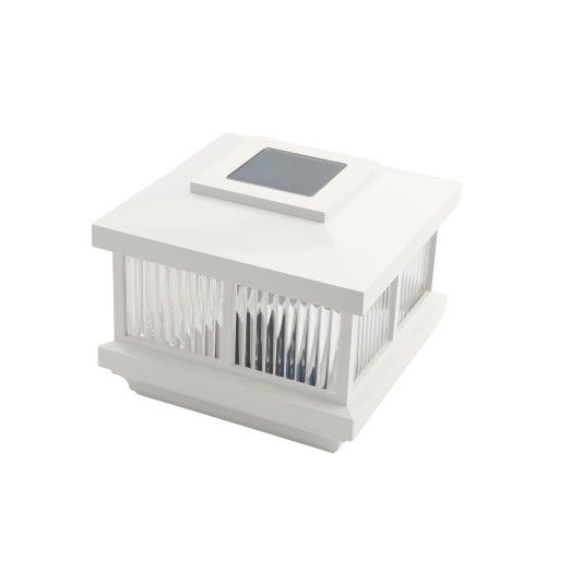 LMT 5" Cambridge Solar Accent Light Vinyl Post Cap - White