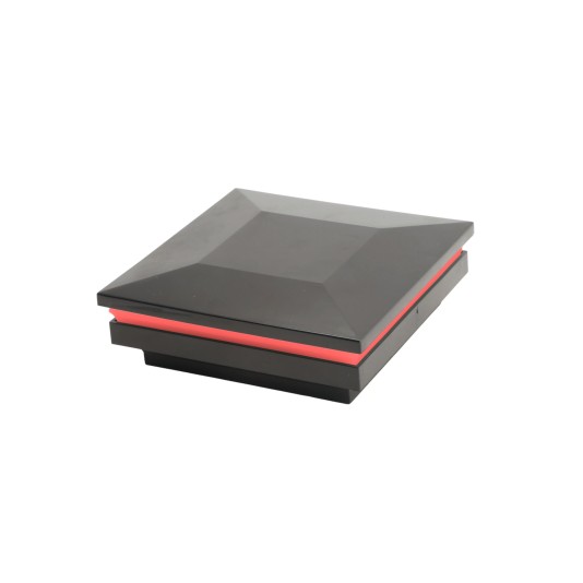 3.5" Sq. Ornamental Low Voltage Post Cap with RGB Lighting & 2 Way Splitter | Black (Default)