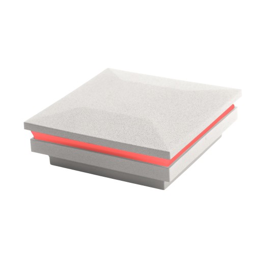 3.25" Sq. Ornamental Low Voltage Post Cap with RGB Lighting & 2 Way Splitter | Textured White