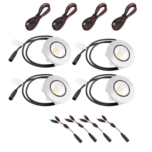 ZipUp 4-Piece 1-Watt Ceiling & Under Deck Lights (3000K Warm White) - White