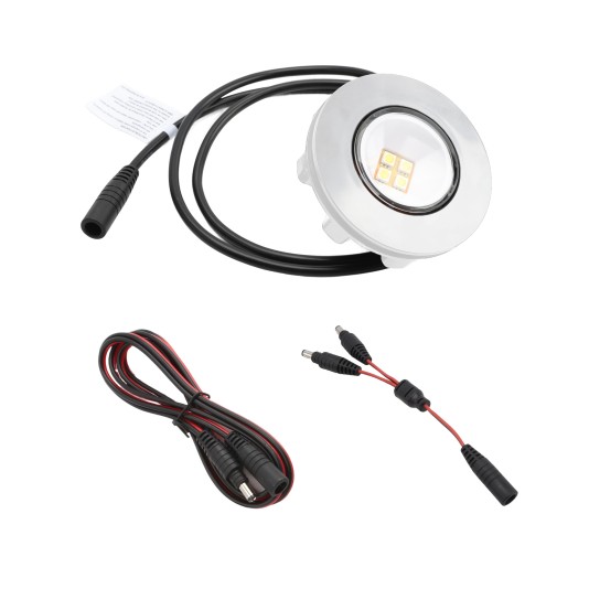 ZipUp 4-Piece 1-Watt Ceiling & Under Deck Lights w/ Twist Connection & Gaskets - White (simple_unboxed)