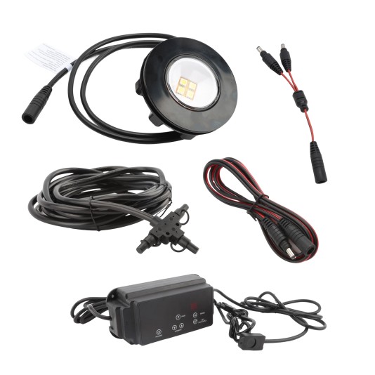 ZipUp 9-Piece 1-Watt Ceiling & Under Deck Lights w/ Twist Connection & Gaskets - Black (simple_unboxed)