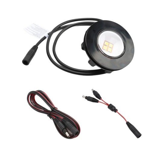 ZipUp 4-Piece 1-Watt Ceiling & Under Deck Lights w/ Twist Connection & Gaskets - Black (simple_unboxed)