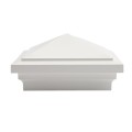 4" X 4" Haven Style Vinyl Post Cap for Vinyl Fence and Railing (White) (simple6)