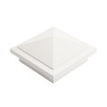 4" X 4" Haven Style Vinyl Post Cap for Vinyl Fence and Railing (White) (simple6)