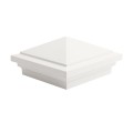 4" X 4" Haven Style Vinyl Post Cap for Vinyl Fence and Railing (White) (simple6)