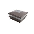 3.625" Sq. Neptune Solar LED Lighted Vinyl Post Cap for Vinyl Fence and Railing (Antique Brown)