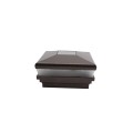 3.625" Sq. Neptune Solar LED Lighted Vinyl Post Cap for Vinyl Fence and Railing (Antique Brown)