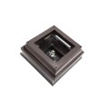 3.625" Sq. Neptune Solar LED Lighted Vinyl Post Cap for Vinyl Fence and Railing (Antique Brown)