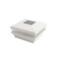 3.625" Sq. Neptune Solar LED Lighted Vinyl Post Cap for Vinyl Fence and Railing (White)