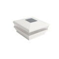 3.625" Sq. Neptune Solar LED Lighted Vinyl Post Cap for Vinyl Fence and Railing (White)