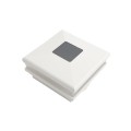 3.625" Sq. Neptune Solar LED Lighted Vinyl Post Cap for Vinyl Fence and Railing (White)