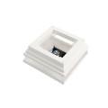 3.625" Sq. Neptune Solar LED Lighted Vinyl Post Cap for Vinyl Fence and Railing (White)