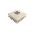 4" Sq. Neptune Solar LED Lighted Vinyl Post Cap for Vinyl Fence and Railing (Almond)