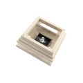 4" Sq. Neptune Solar LED Lighted Vinyl Post Cap for Vinyl Fence and Railing (Almond)