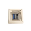 4" Sq. Neptune Solar LED Lighted Vinyl Post Cap for Vinyl Fence and Railing (Almond)