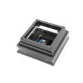 4" Sq. Neptune Solar LED Lighted Vinyl Post Cap for Vinyl Fence and Railing (Antique Gray)
