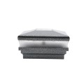 4" Sq. Neptune Solar LED Lighted Vinyl Post Cap for Vinyl Fence and Railing (Antique Gray)