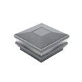 4" Sq. Neptune Solar LED Lighted Vinyl Post Cap for Vinyl Fence and Railing (Antique Gray)