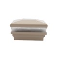 4" Sq. Neptune Solar LED Lighted Vinyl Post Cap for Vinyl Fence and Railing (Khaki)