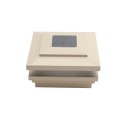 3.625" Sq. Cape May Solar LED Lighted Vinyl Post Cap for Vinyl Fence and Railing (Almond)