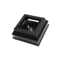 3.625" Sq. Cape May Solar LED Lighted Vinyl Post Cap for Vinyl Fence and Railing (Hammertone Black)