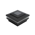 3.625" Sq. Cape May Solar LED Lighted Vinyl Post Cap for Vinyl Fence and Railing (Hammertone Black)
