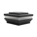 3.625" Sq. Cape May Solar LED Lighted Vinyl Post Cap for Vinyl Fence and Railing (Hammertone Black)