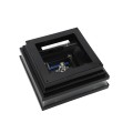 3.625" Sq. Cape May Solar LED Lighted Vinyl Post Cap for Vinyl Fence and Railing (Hammertone Black)