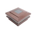 4" Sq. Cape May Solar LED Lighted Vinyl Post Cap for Vinyl Fence and Railing (Antique Copper)