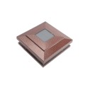 4" Sq. Cape May Solar LED Lighted Vinyl Post Cap for Vinyl Fence and Railing (Antique Copper)