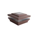 4" Sq. Cape May Solar LED Lighted Vinyl Post Cap for Vinyl Fence and Railing (Antique Copper)