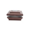 4" Sq. Cape May Solar LED Lighted Vinyl Post Cap for Vinyl Fence and Railing (Antique Copper)