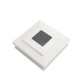 4" Sq. Cape May Solar LED Lighted Vinyl Post Cap for Vinyl Fence and Railing (White)