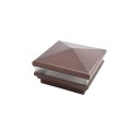 3.625" Sq. Neptune Low Voltage LED Lighted Vinyl Post Cap for Vinyl Fence and Railing (Cool White) Antique Copper